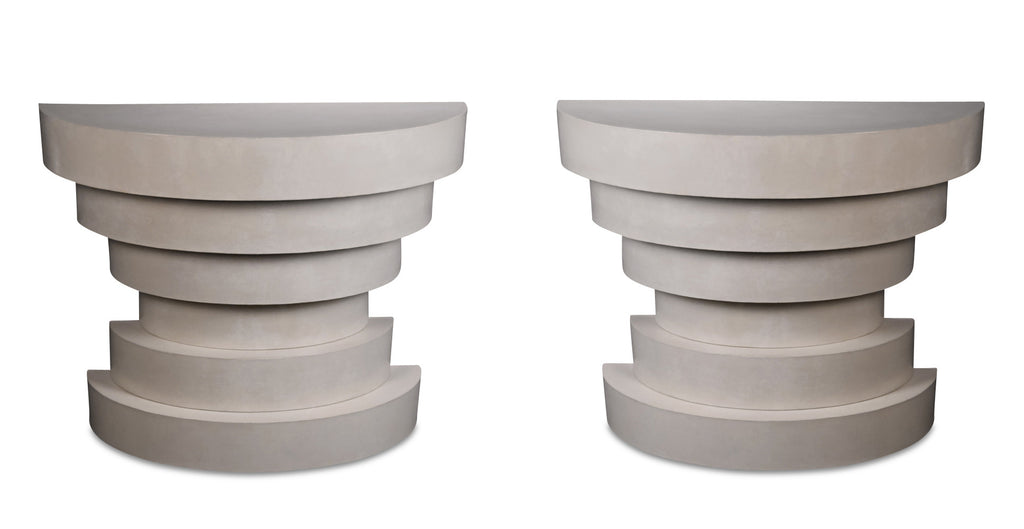 A Pair of "Brick" Console Tables by Mike Marino Glen Dooley Antiques