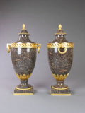 A Pair of Swedish Porphyry Urns