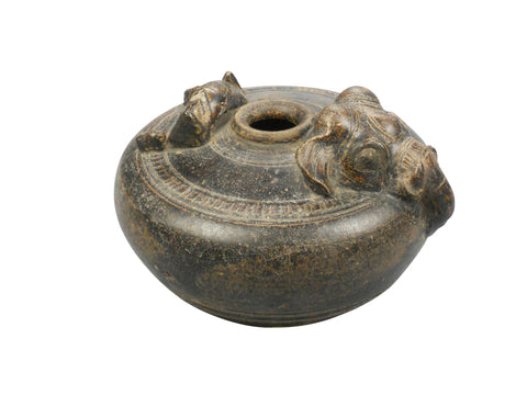 Cambodian Brown Glazed Stoneware Elephant Jar