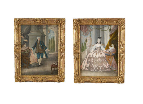 A Pair of Rococo Portraits