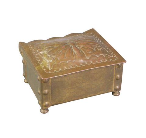 antique art nouveau brass box