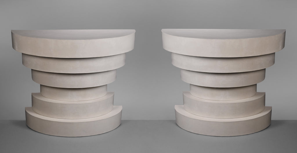 A Pair of "Brick" Console Tables by Mike Marino Glen Dooley Antiques